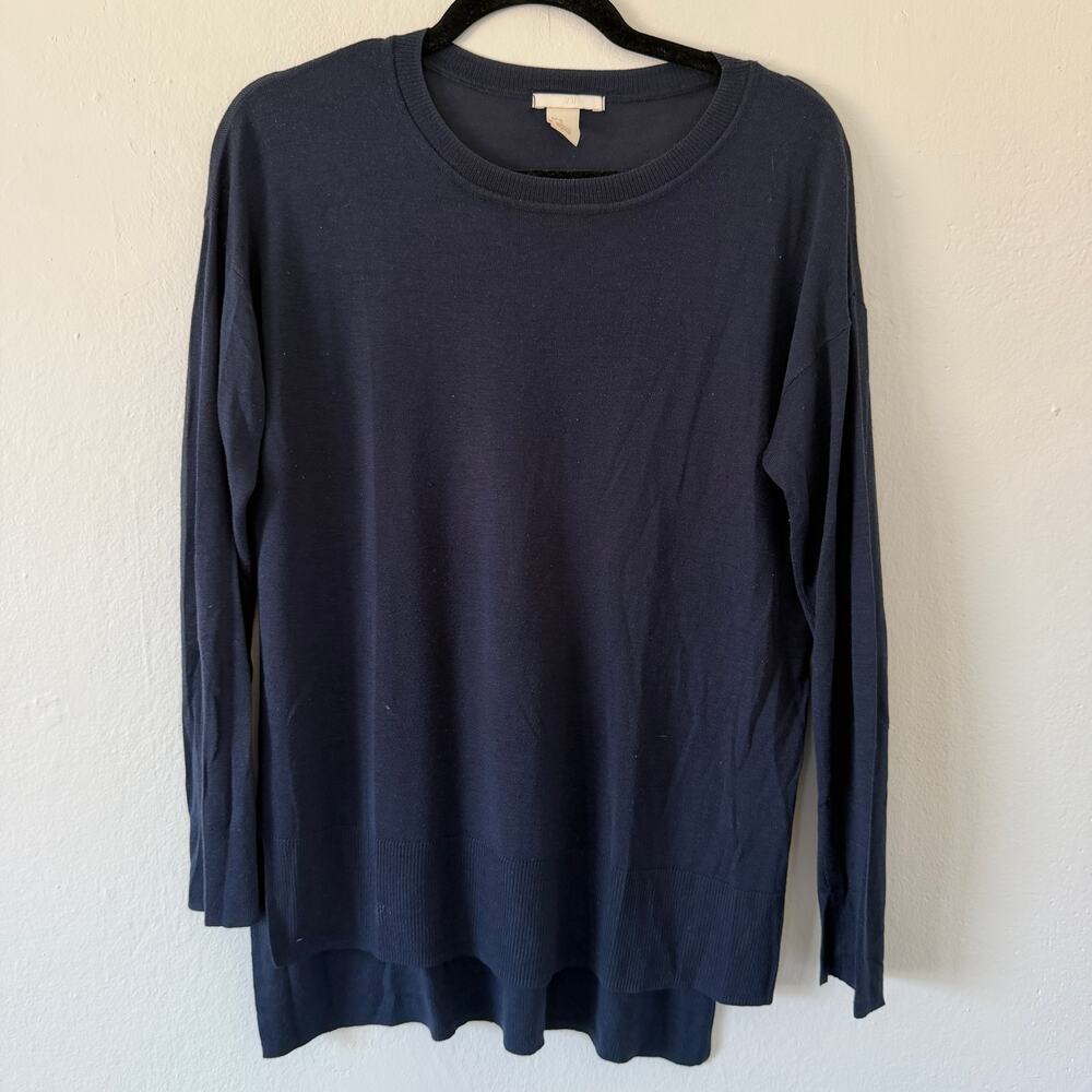 H&M Lightweight navy crew neck sweater